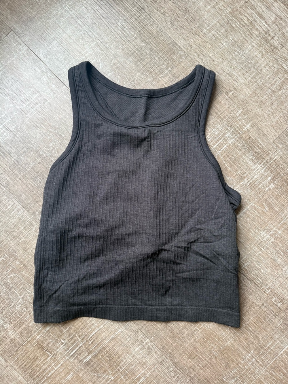 lululemon athletica Black Ribbed Cropped Tank